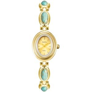 Vintage Blue Turquoise Oval Bracelet Watch